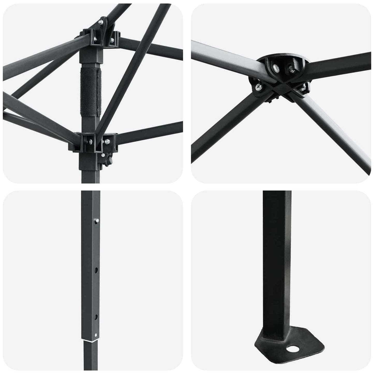 Gazebo con 4 Pareti Laterali 4 x 4 m Crema e Antracite | homemem39