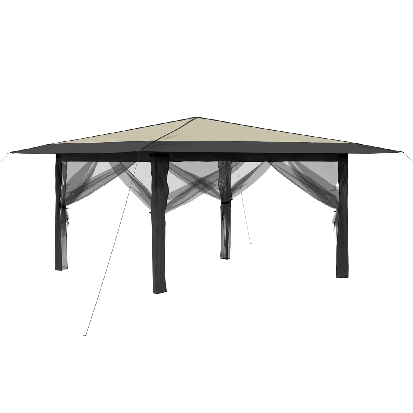 Gazebo con 4 Pareti Laterali 4 x 4 m Crema e Antracite | homemem39
