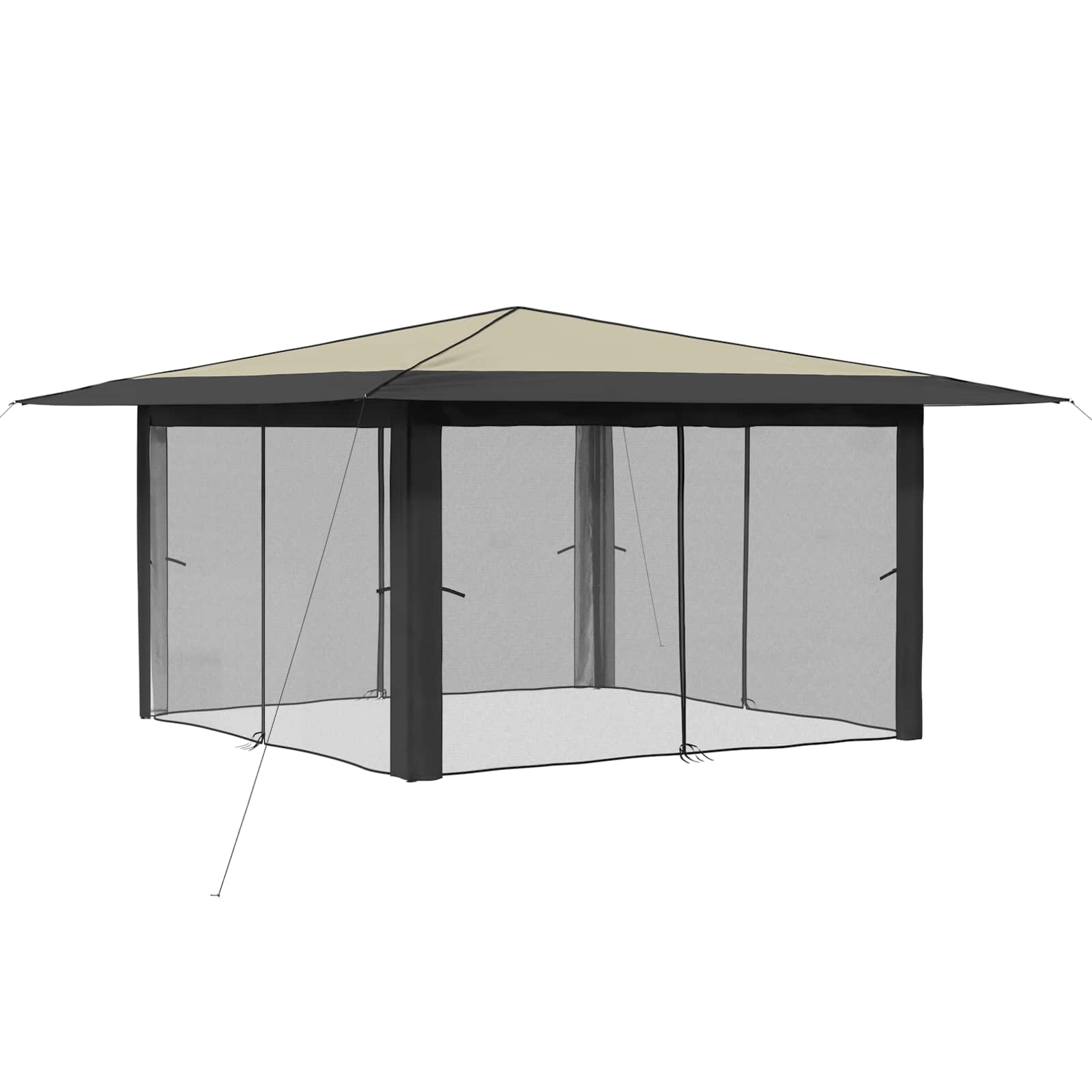 Gazebo con 4 Pareti Laterali 4 x 4 m Crema e Antracite | homemem39