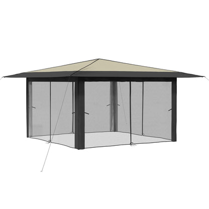 Gazebo con 4 Pareti Laterali 4 x 4 m Crema e Antracite | homemem39