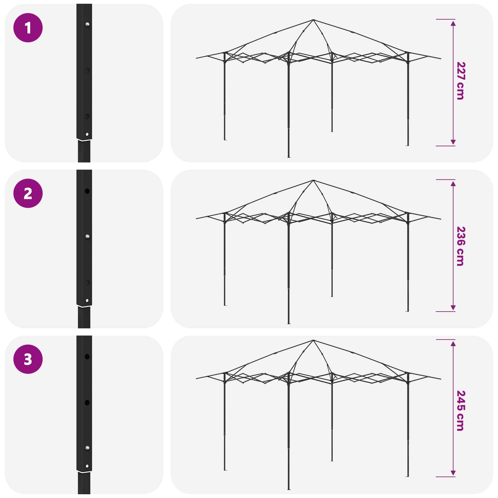 Gazebo con 4 Pareti Laterali 4 x 4 m Crema e Antracite | homemem39