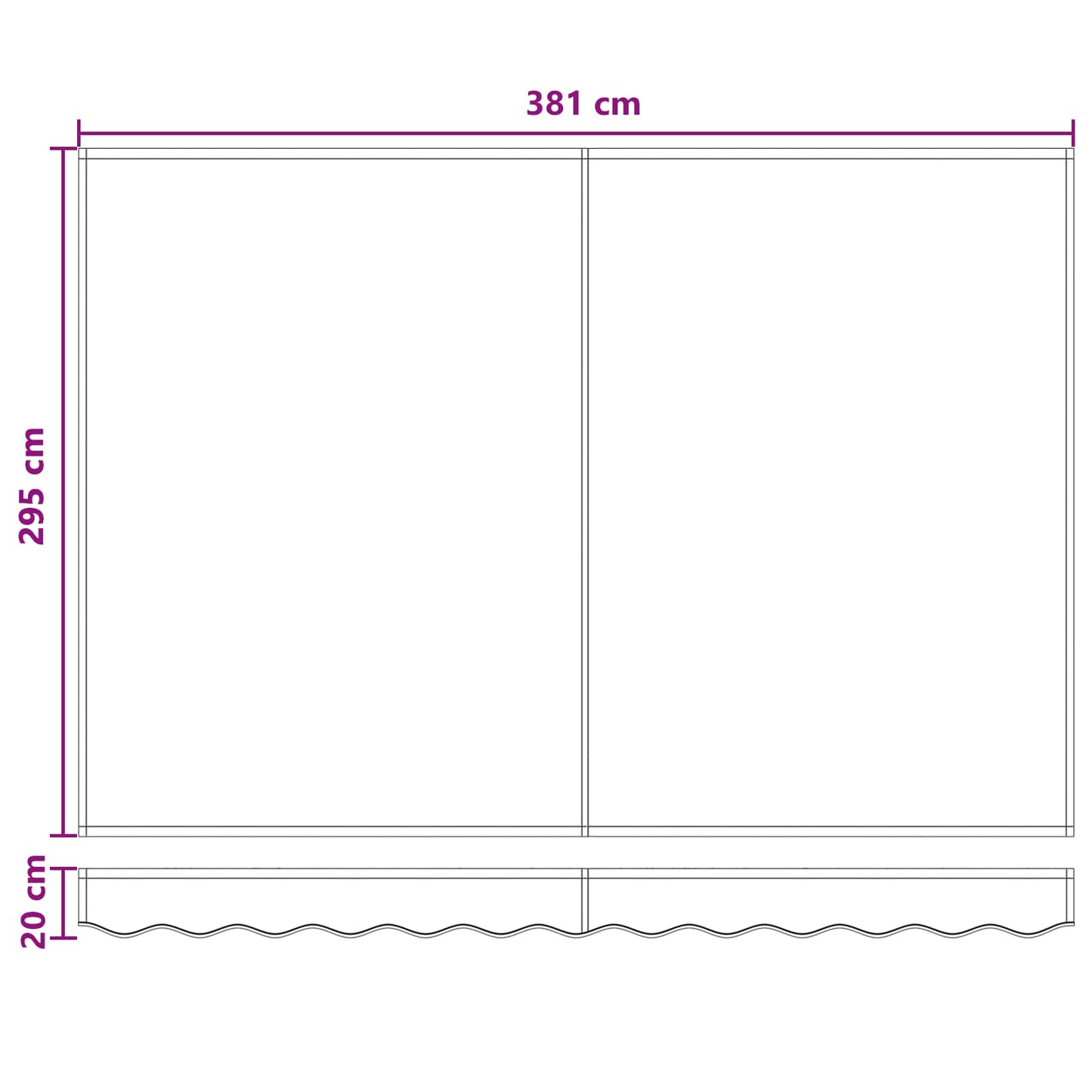 Telo di ricambio per tenda da sole Verde Scuro 381 x 295 cm | homemem39