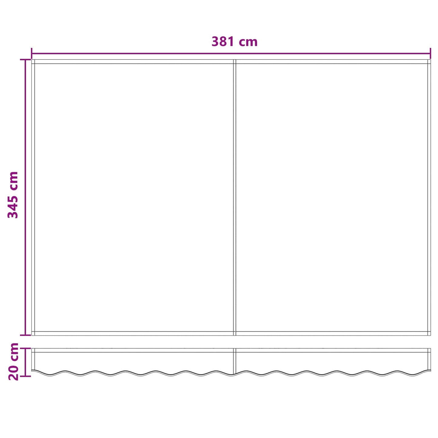 Telo di ricambio per tenda da sole Verde Scuro 381 x 345 cm | homemem39