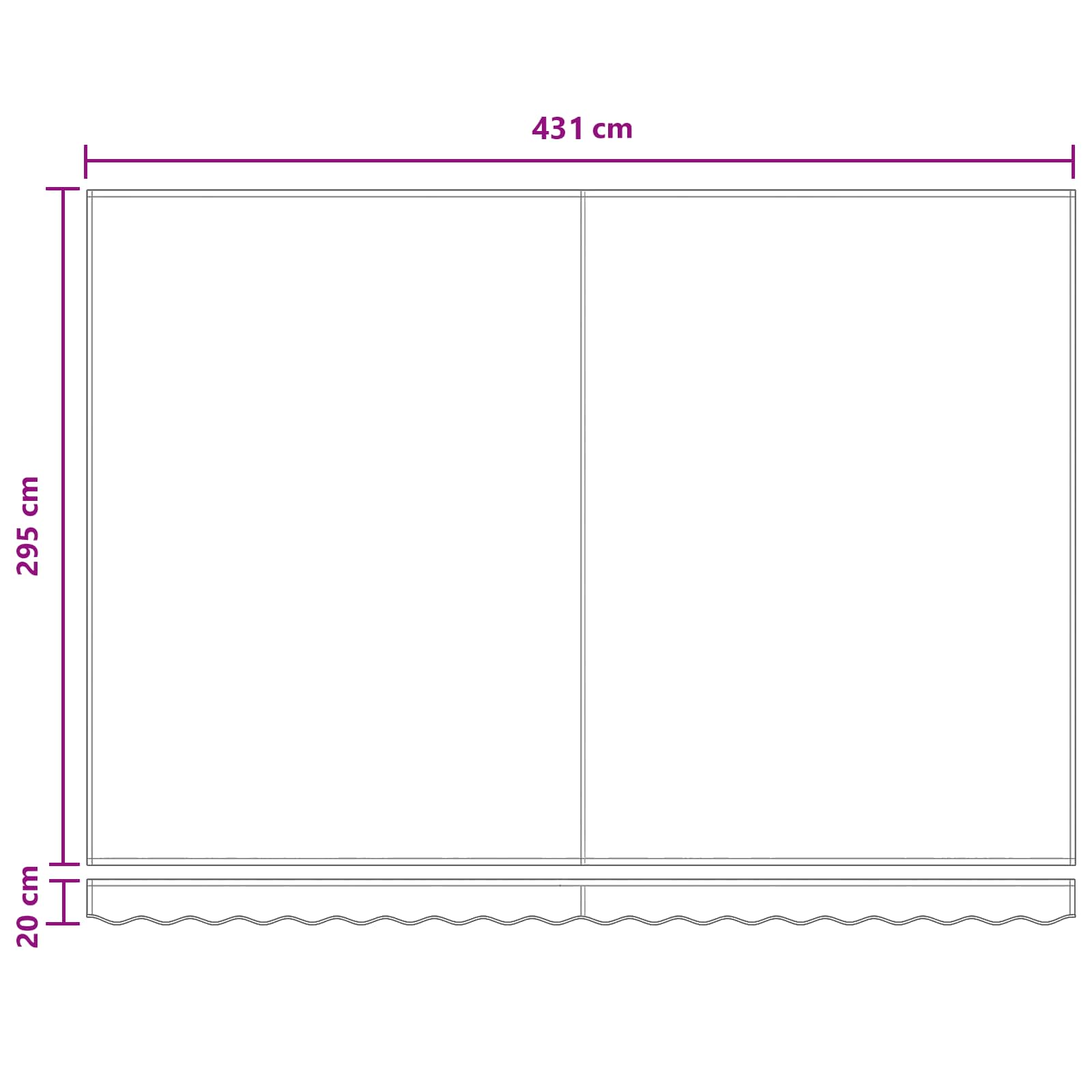 Telo di ricambio per tenda da sole Verde Scuro 431 x 295 cm | homemem39