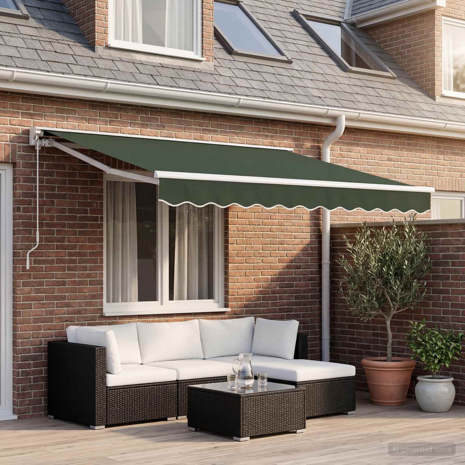 Telo di ricambio per tenda da sole Verde Scuro 431 x 345 cm | homemem39