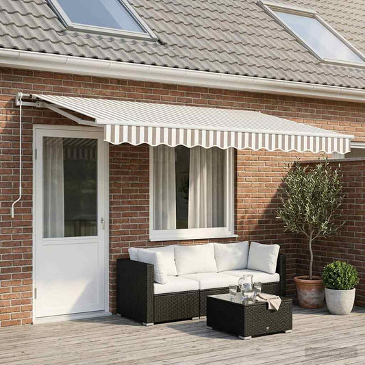 Telo di ricambio per tenda da sole Grigio chiaro e bianco | homemem39