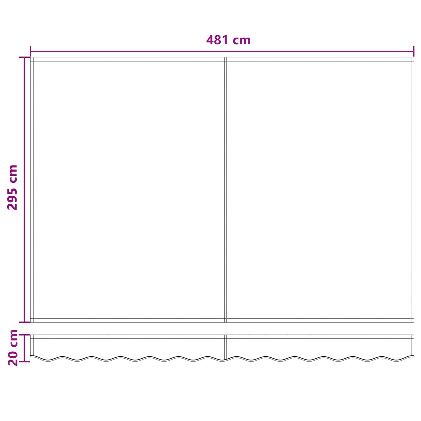 Telo di ricambio per tenda da sole Verde Scuro 481 x 295 cm | homemem39