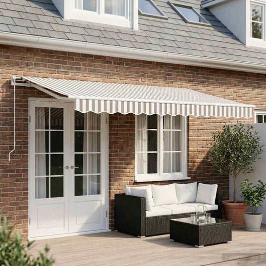 Telo di ricambio per tenda da sole Grigio chiaro e bianco | homemem39