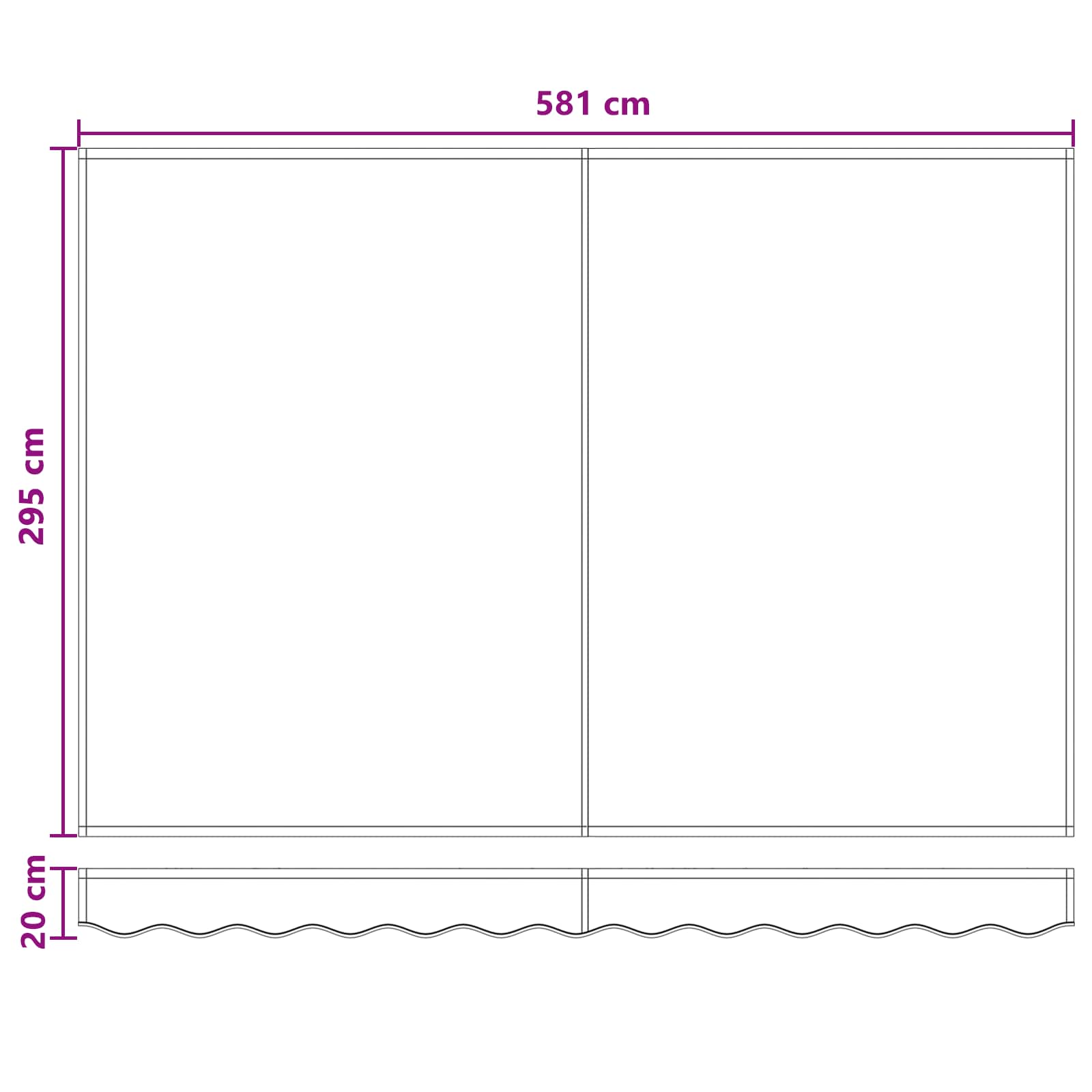 Telo di ricambio per tenda da sole Verde Scuro 581 x 295 cm | homemem39