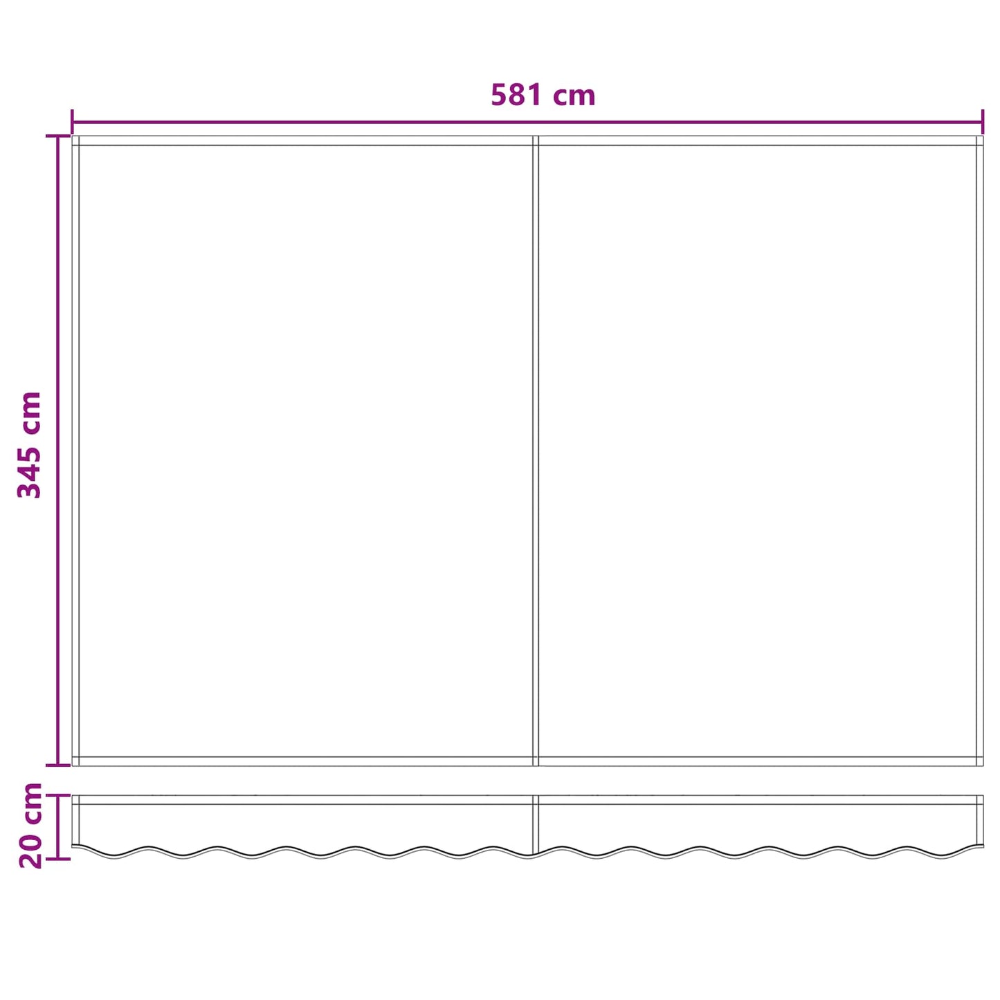 Telo di ricambio per tenda da sole Verde Scuro 581 x 345 cm | homemem39