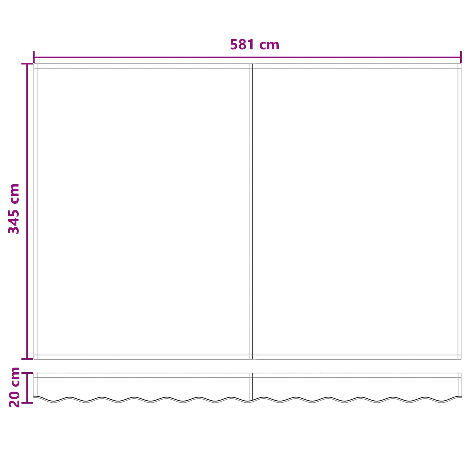 Telo di ricambio per tenda da sole Verde Scuro 581 x 345 cm | homemem39