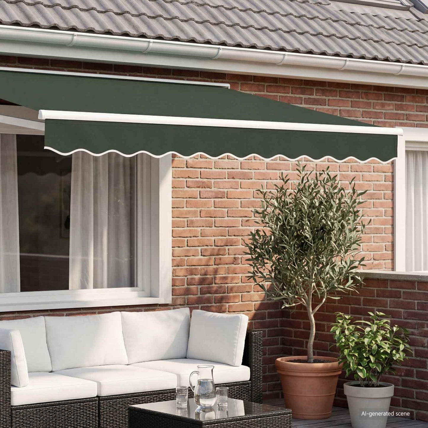 Sostituzione della mantovana per tenda Verde Scuro 581 x 20 cm