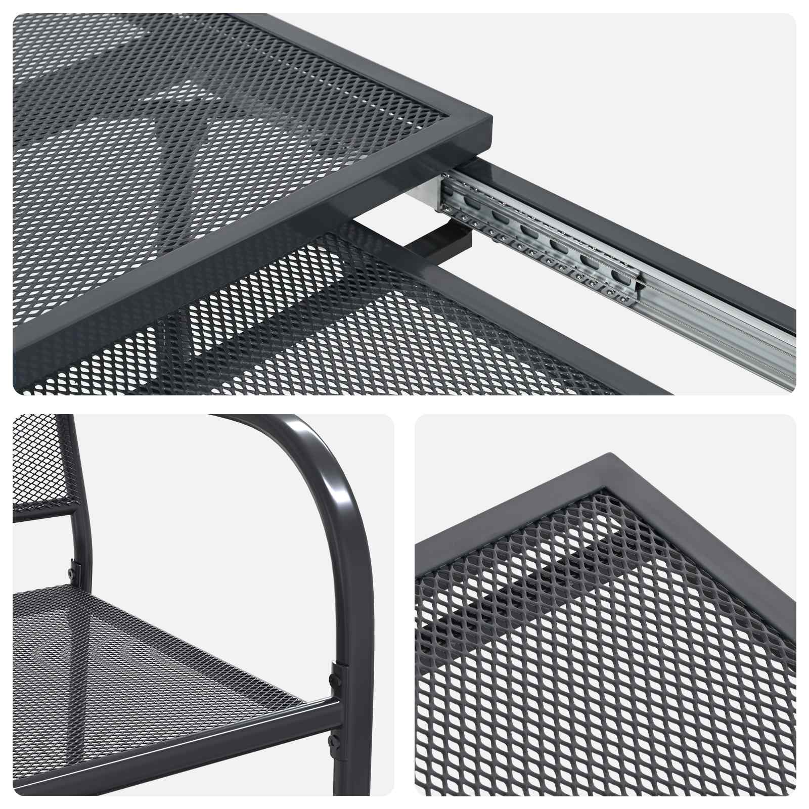 Set da Pranzo per Giardino 9 pcs Antracite 212 x 90 x 76 cm | homemem39