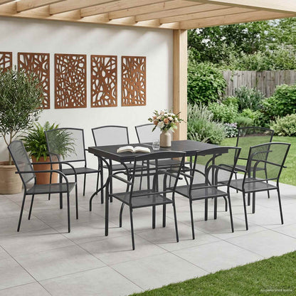 Set da Pranzo per Giardino 9 pcs Antracite 212 x 90 x 76 cm | homemem39
