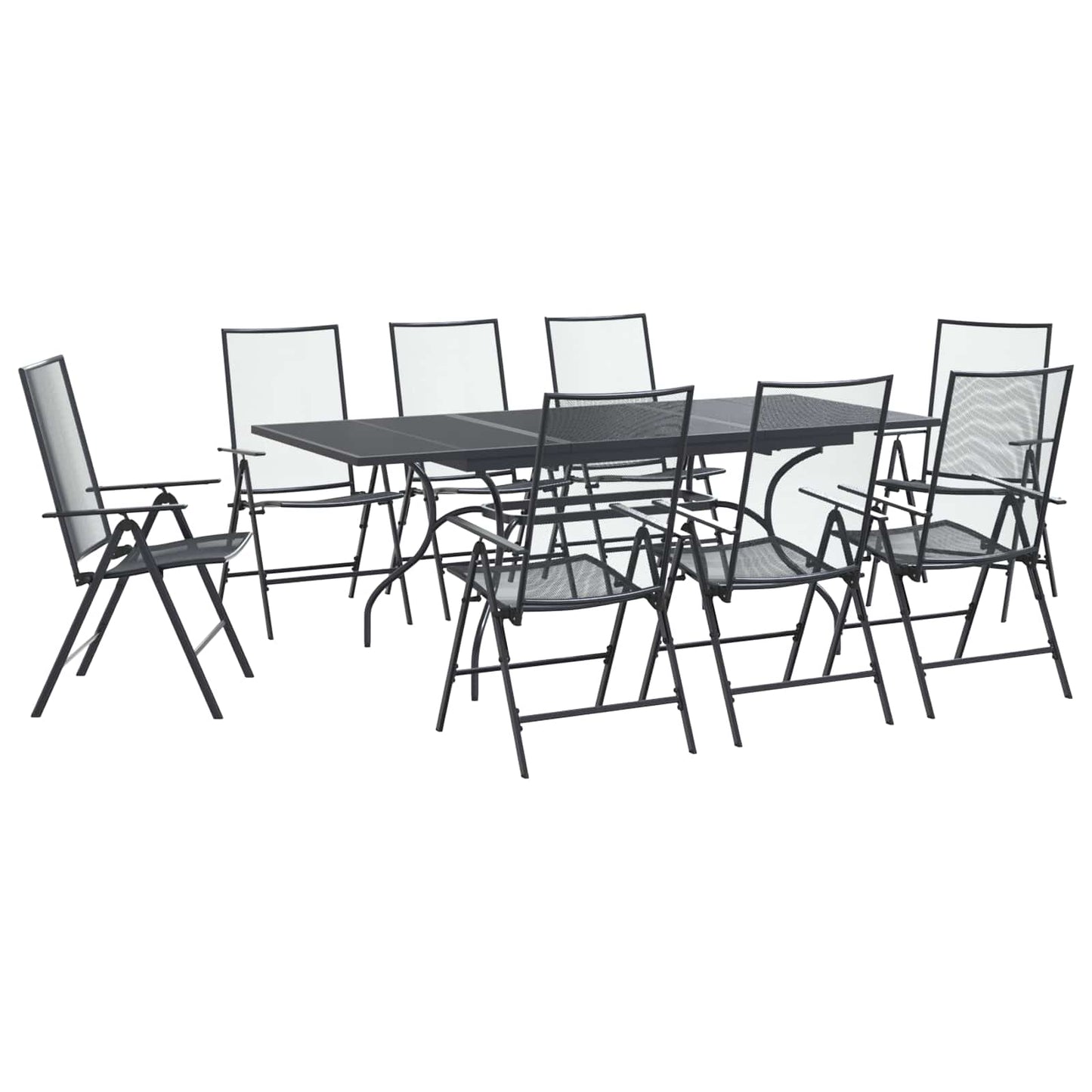 Set da Pranzo per Giardino 9 pcs Antracite 212 x 90 x 76 cm | homemem39