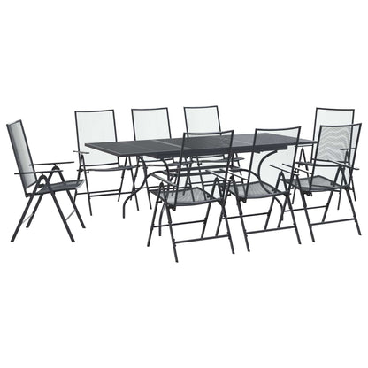 Set da Pranzo per Giardino 9 pcs Antracite 212 x 90 x 76 cm | homemem39