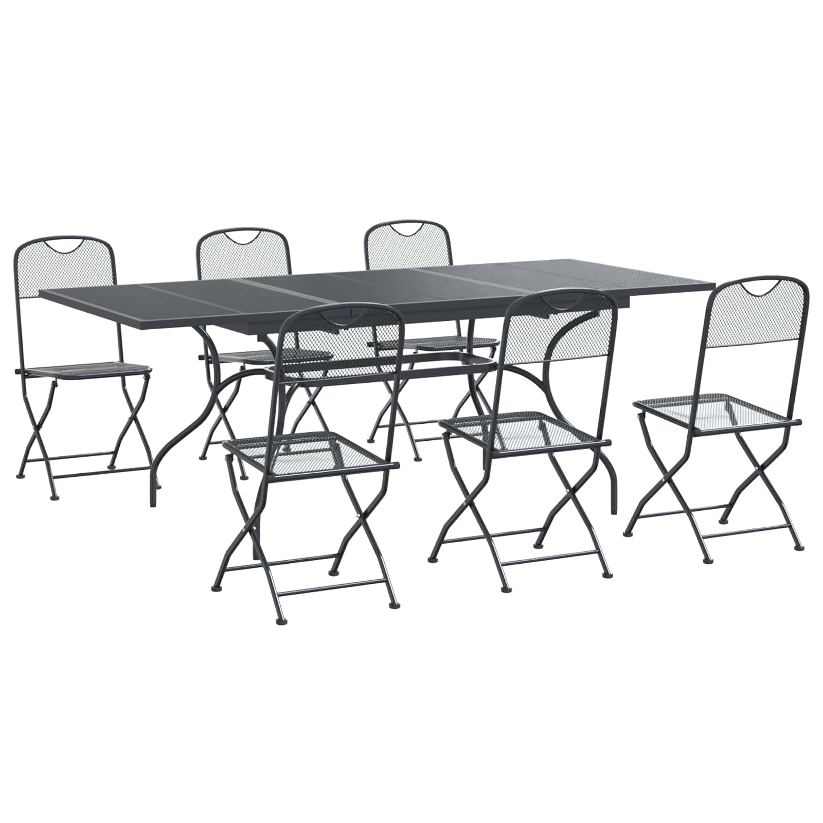 Set da Pranzo per Giardino 7 pcs Antracite 212 x 90 x 76 cm | homemem39