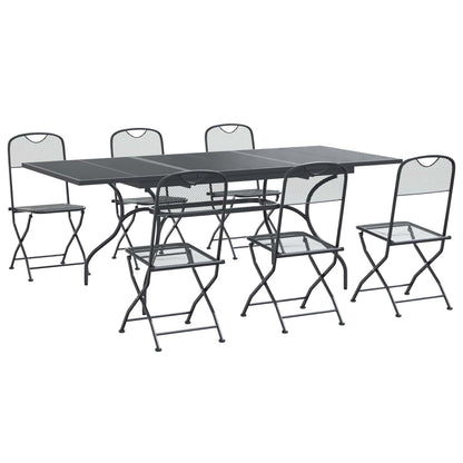 Set da Pranzo per Giardino 7 pcs Antracite 212 x 90 x 76 cm | homemem39