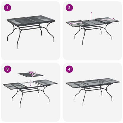 Set da Pranzo per Giardino 7 pcs Antracite 212 x 90 x 76 cm | homemem39