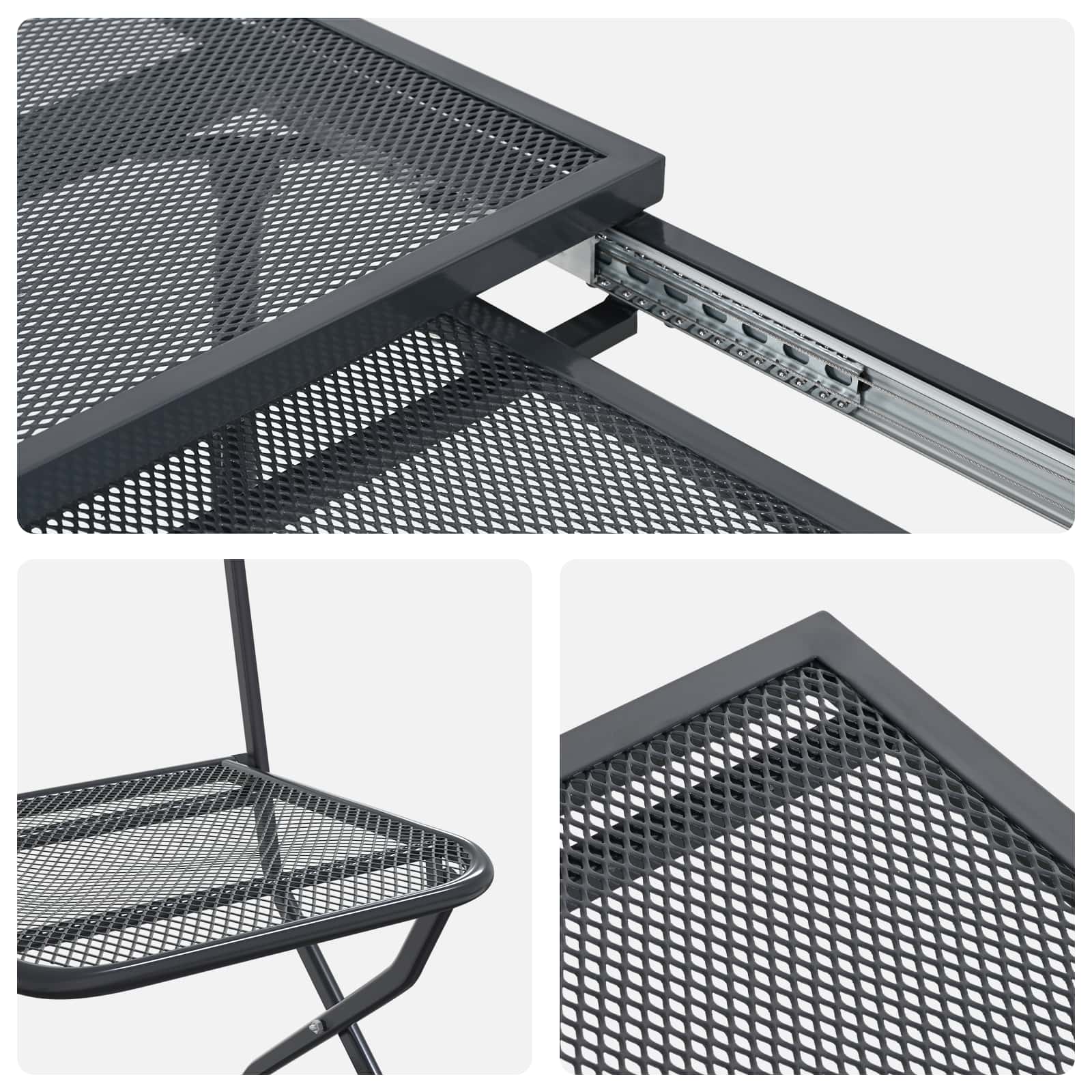 Set da Pranzo per Giardino 9 pcs Antracite 212 x 90 x 76 cm | homemem39