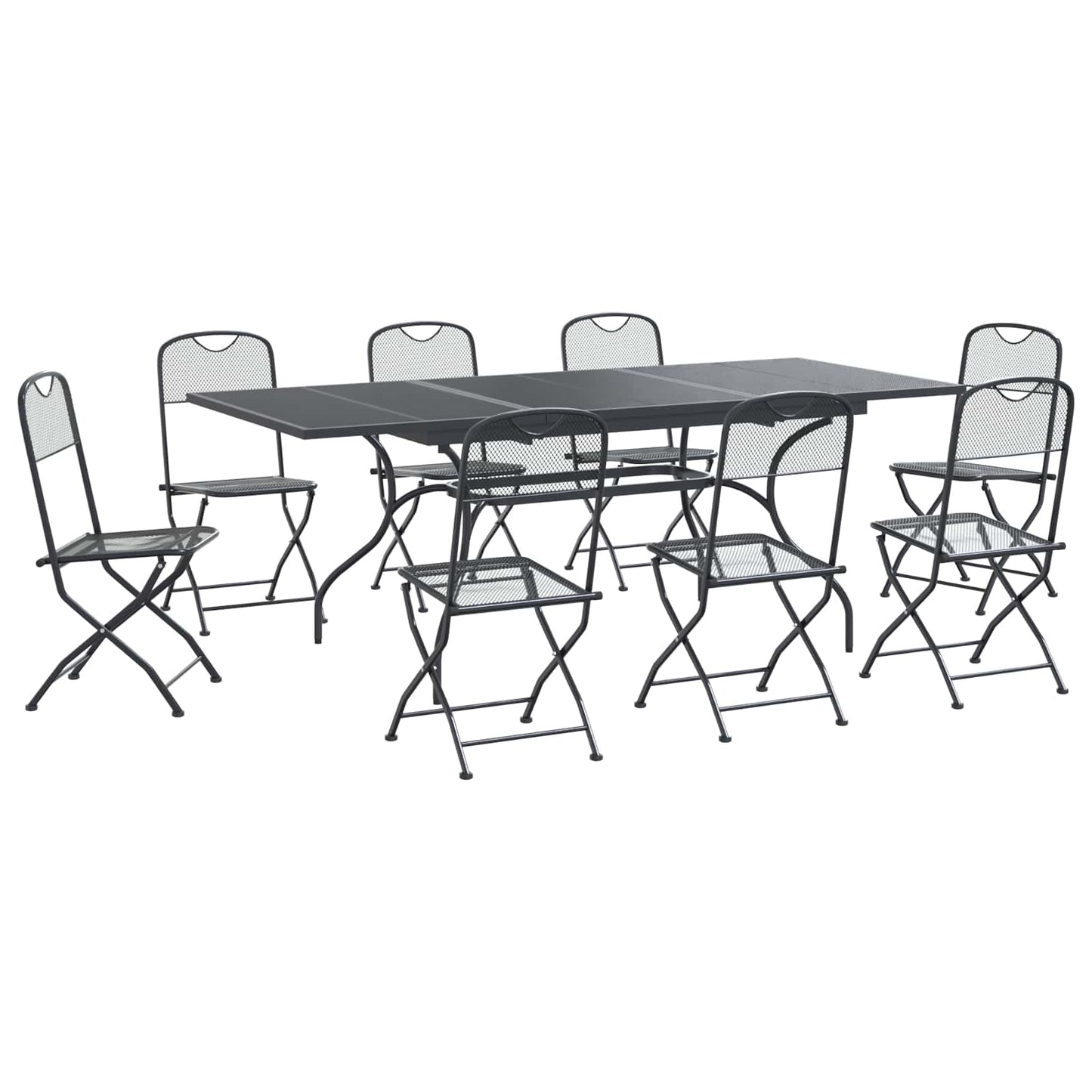 Set da Pranzo per Giardino 9 pcs Antracite 212 x 90 x 76 cm | homemem39