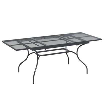 Set da Pranzo per Giardino 9 pcs Antracite 212 x 90 x 76 cm | homemem39