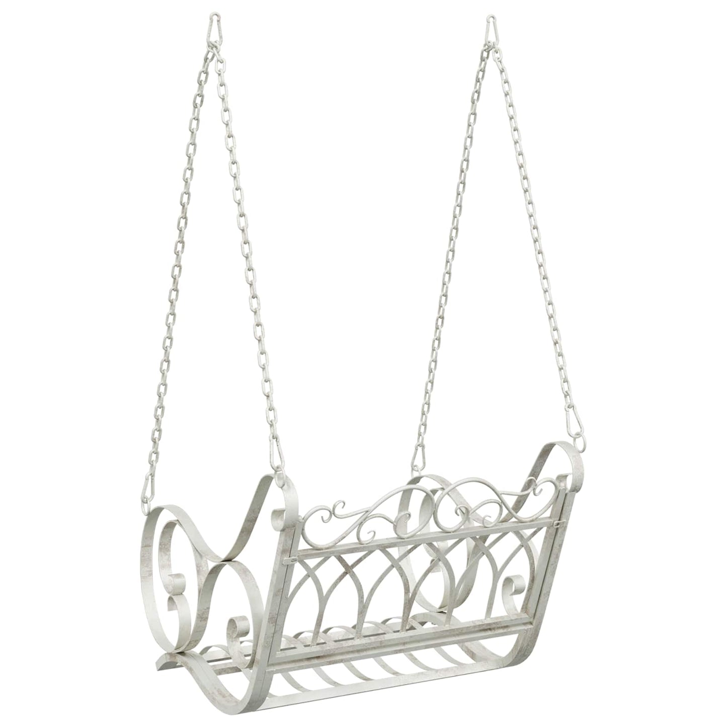 Panchina a Dondolo Acciaio 71 x 75 x 59 cm Bianco Antico | homemem39
