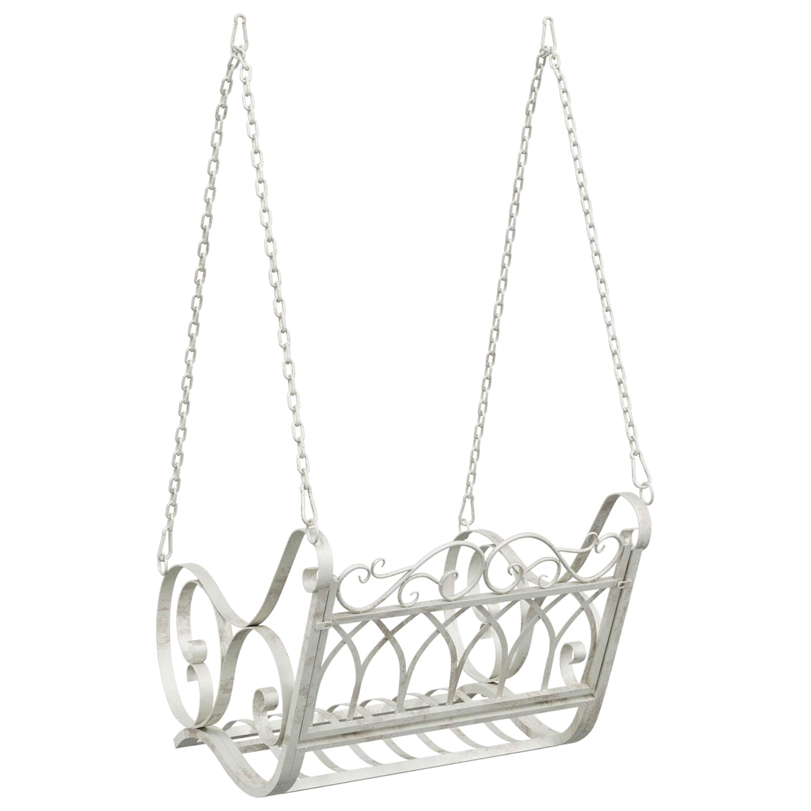 Panchina a Dondolo Acciaio 71 x 75 x 59 cm Bianco Antico | homemem39