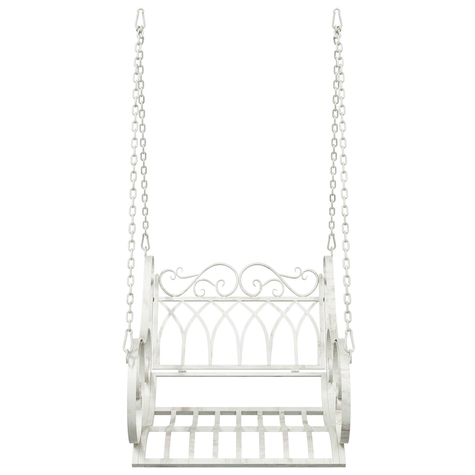 Panchina a Dondolo Acciaio 71 x 75 x 59 cm Bianco Antico | homemem39