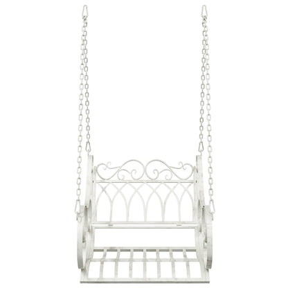 Panchina a Dondolo Acciaio 71 x 75 x 59 cm Bianco Antico | homemem39