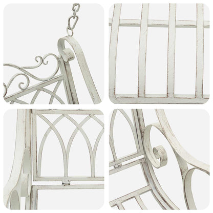 Panchina a Dondolo Acciaio 109 x 75 x 59 cm Bianco Antico | homemem39