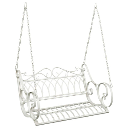 Panchina a Dondolo Acciaio 109 x 75 x 59 cm Bianco Antico | homemem39