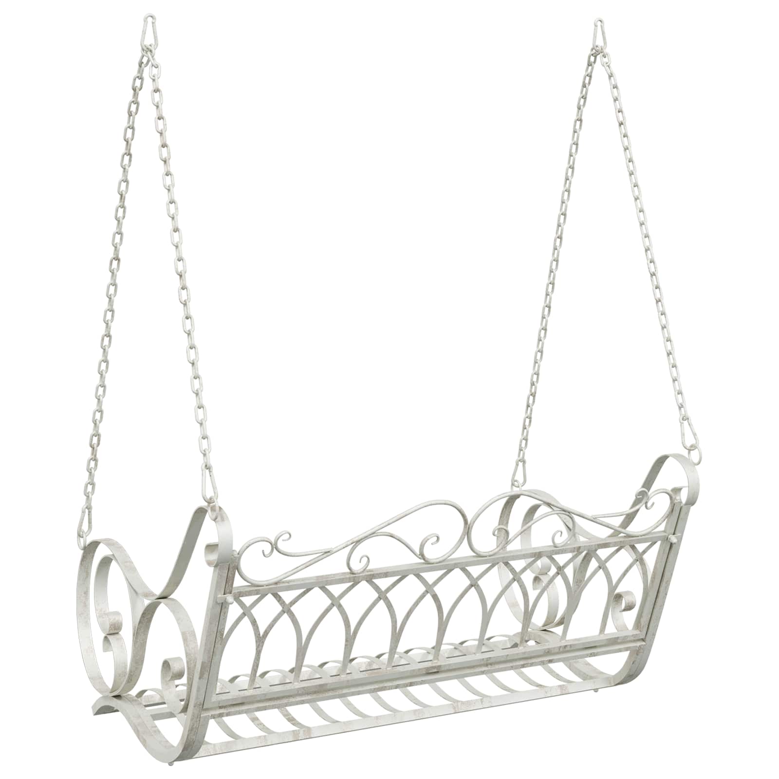 Panchina a Dondolo Acciaio 109 x 75 x 59 cm Bianco Antico | homemem39