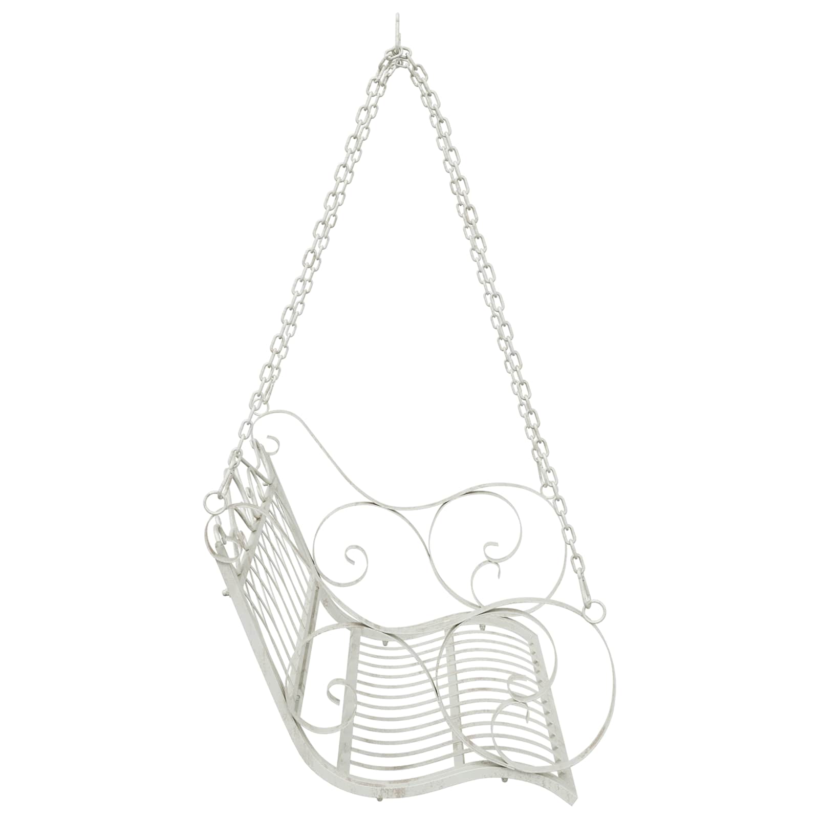 Panchina a Dondolo Acciaio 109 x 75 x 59 cm Bianco Antico | homemem39