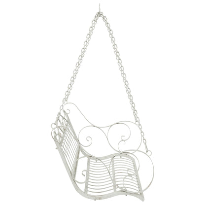 Panchina a Dondolo Acciaio 109 x 75 x 59 cm Bianco Antico | homemem39
