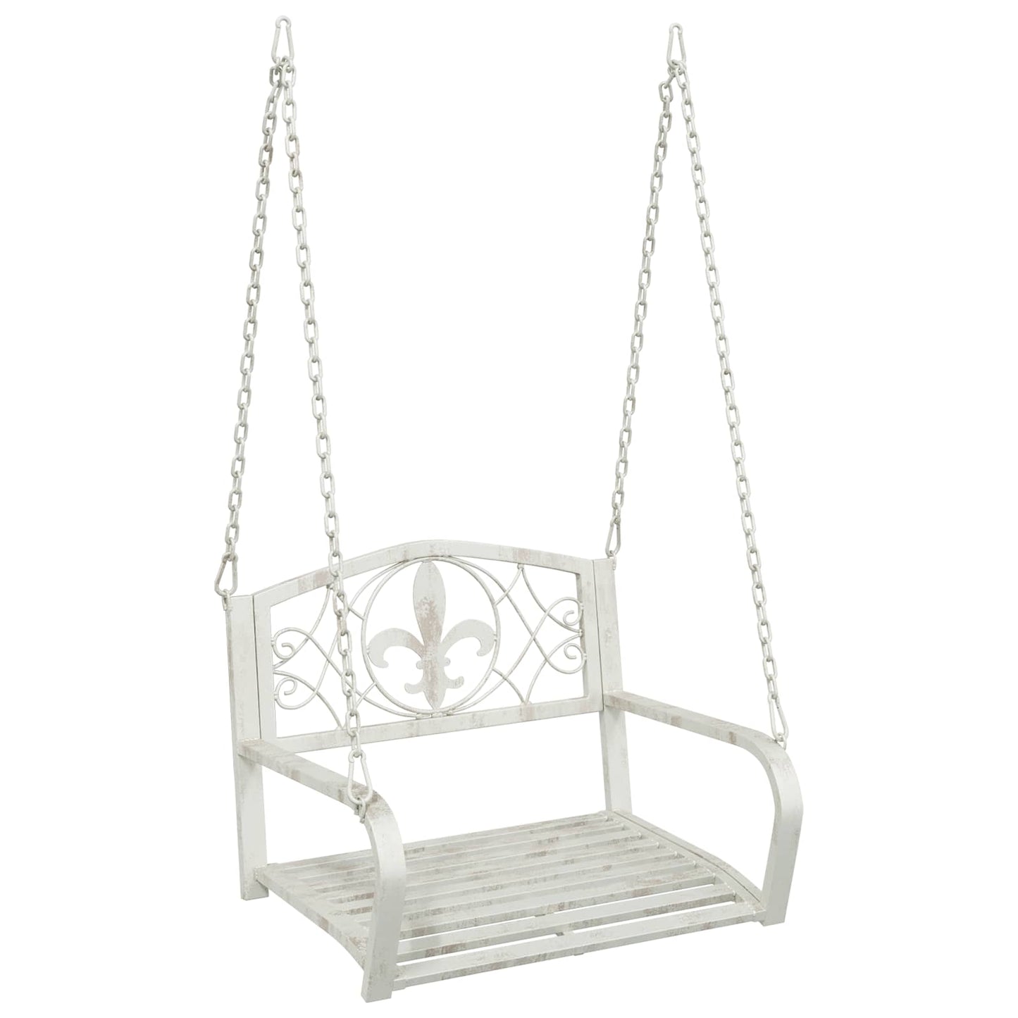 Panchina a Dondolo Acciaio 71,5 x 59 x 55 cm Bianco Antico | homemem39