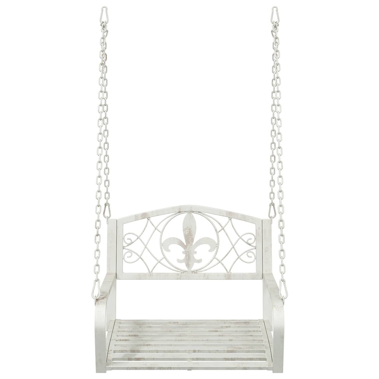Panchina a Dondolo Acciaio 71,5 x 59 x 55 cm Bianco Antico | homemem39