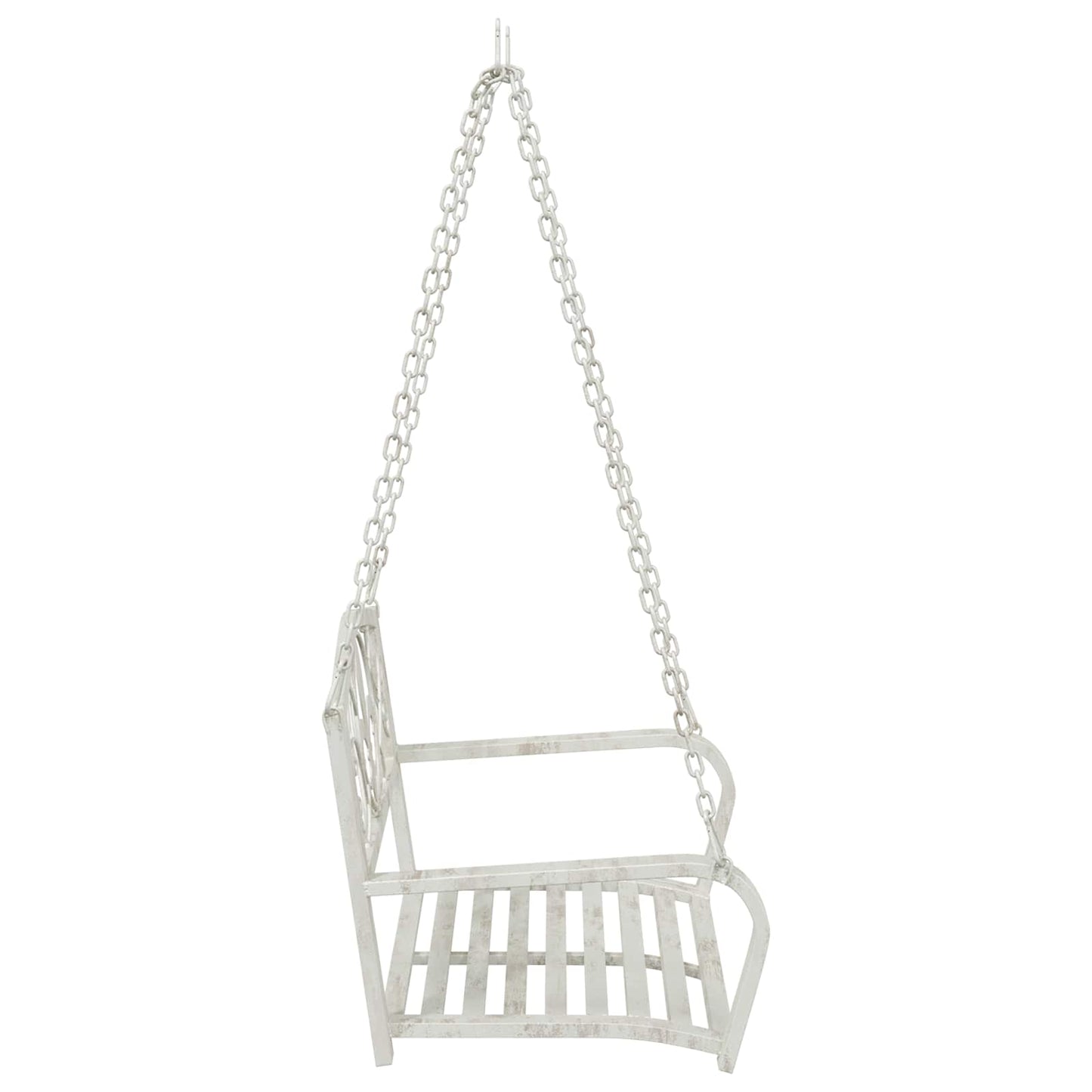 Panchina a Dondolo Acciaio 71,5 x 59 x 55 cm Bianco Antico | homemem39