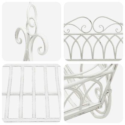 Panchina a Dondolo Acciaio 112 x 60 x 126,5 cm Bianco Antico | homemem39