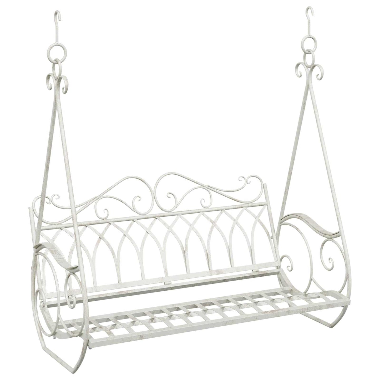 Panchina a Dondolo Acciaio 112 x 60 x 126,5 cm Bianco Antico | homemem39