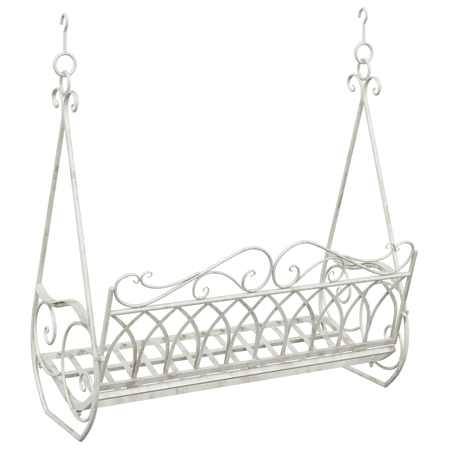 Panchina a Dondolo Acciaio 112 x 60 x 126,5 cm Bianco Antico | homemem39