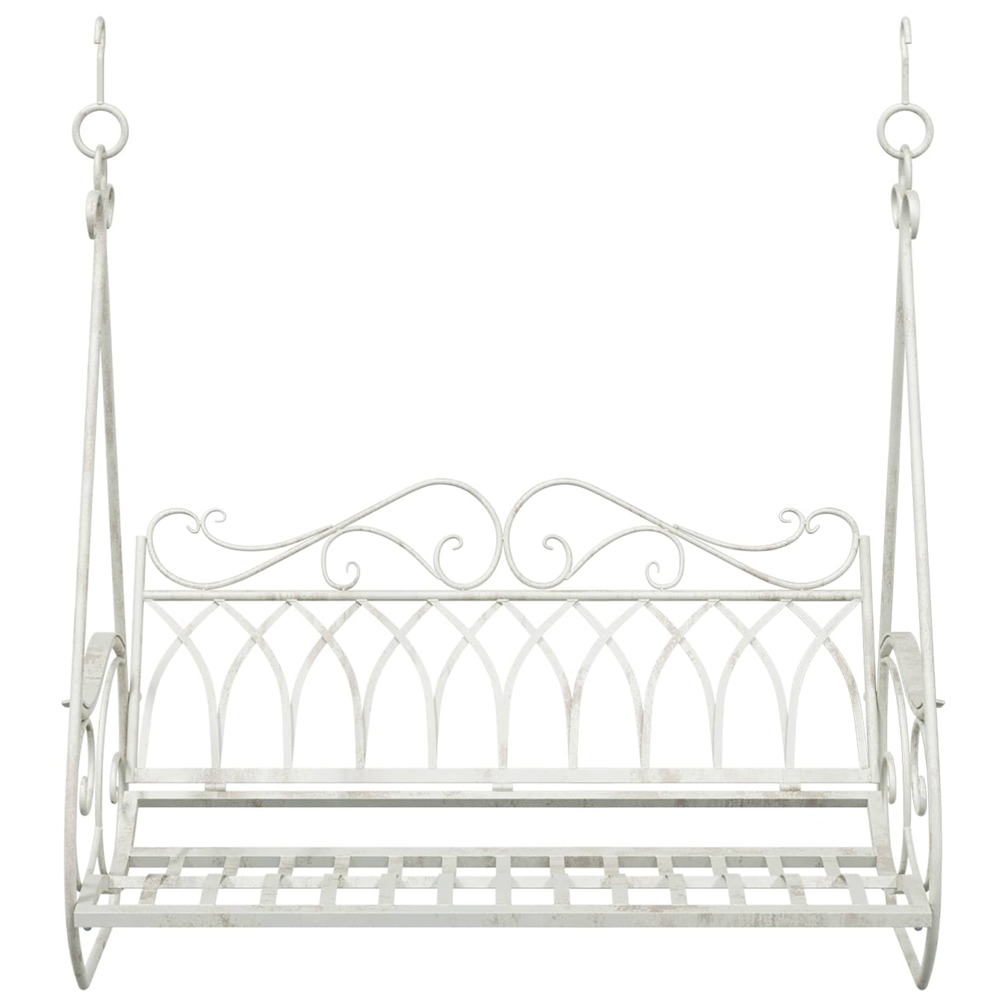 Panchina a Dondolo Acciaio 112 x 60 x 126,5 cm Bianco Antico | homemem39