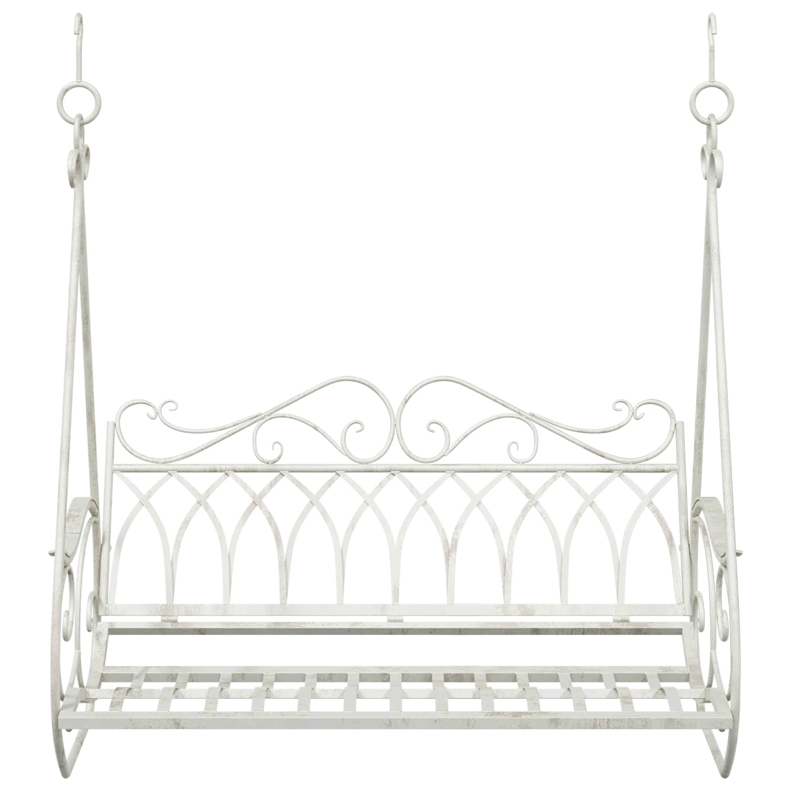 Panchina a Dondolo Acciaio 112 x 60 x 126,5 cm Bianco Antico | homemem39