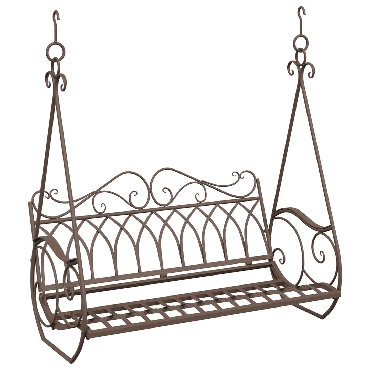 Panchina a Dondolo Acciaio 112 x 60 x 126,5 cm Marrone Antico | homemem39