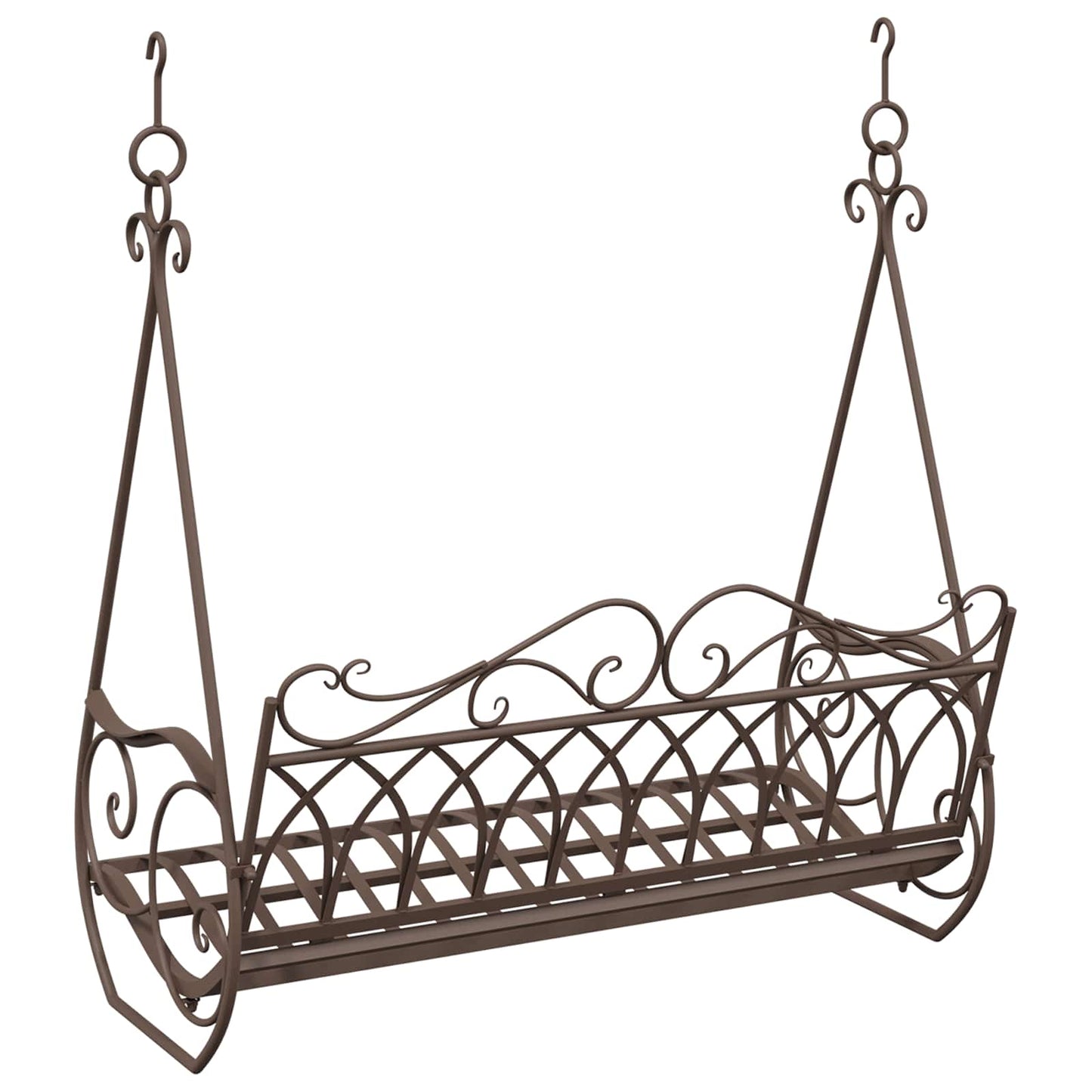 Panchina a Dondolo Acciaio 112 x 60 x 126,5 cm Marrone Antico | homemem39