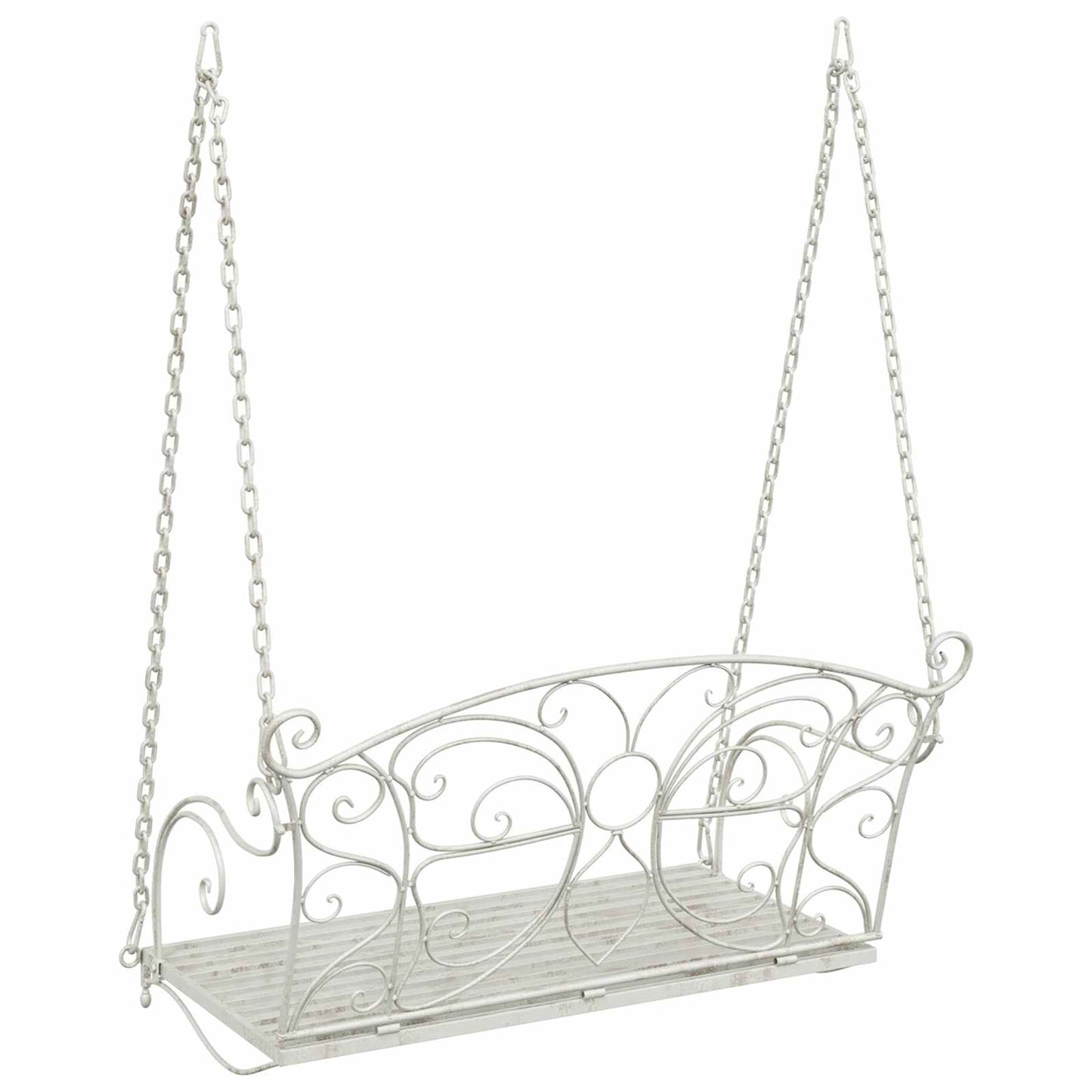 Panchina a Dondolo Acciaio 105,5 x 61 x 56 cm Bianco Antico | homemem39