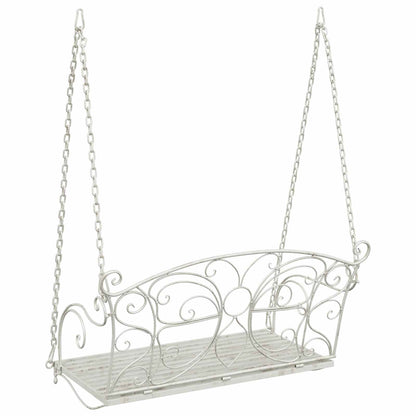 Panchina a Dondolo Acciaio 105,5 x 61 x 56 cm Bianco Antico | homemem39