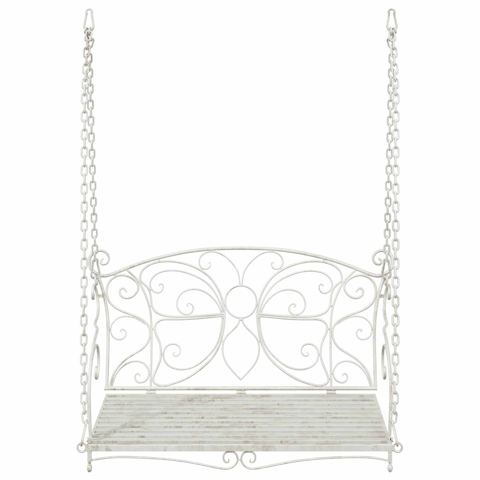 Panchina a Dondolo Acciaio 105,5 x 61 x 56 cm Bianco Antico | homemem39