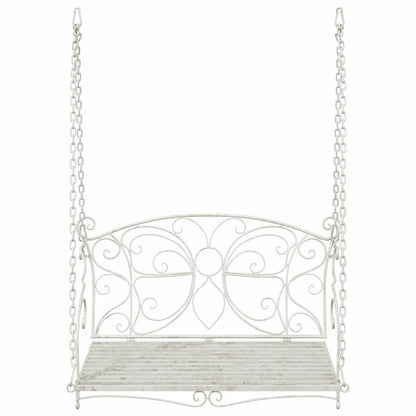 Panchina a Dondolo Acciaio 105,5 x 61 x 56 cm Bianco Antico | homemem39
