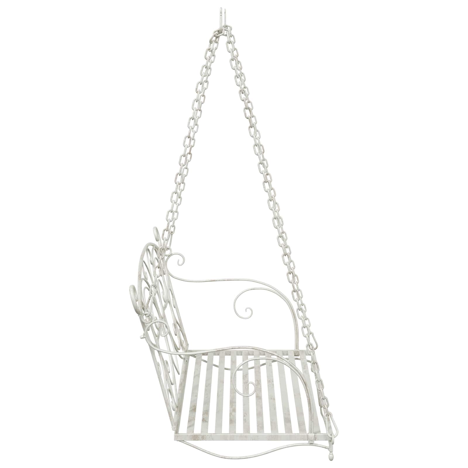 Panchina a Dondolo Acciaio 105,5 x 61 x 56 cm Bianco Antico | homemem39